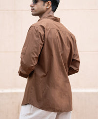 Brown Double Pocket Lightweight Shirt 100% Cotton