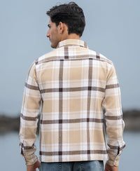 Beige Checks Zipper Shirt