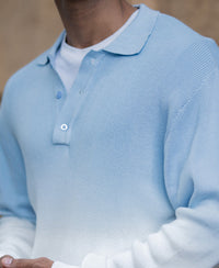 Light Blue Ombre Knit T-Shirt 100% Cotton