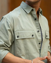 Light Green Double Pocket Lightweight Shirt 100% Cotton