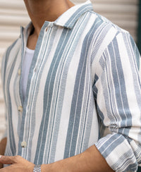 Blue Structure Stripe Shirt