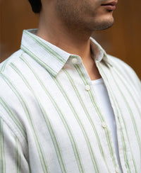 Natural & Green Broad Stripe Shirt