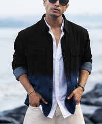 Black Ombre Denim Shirt 100% Cotton