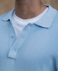 Light Blue Ombre Knit T-Shirt 100% Cotton