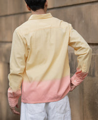 Yellow Ombre Structured Shirt 100% Cotton