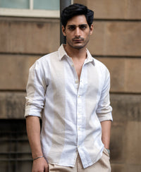 Natural & White Blend Stripe Shirt