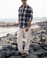 Black Structured Button Down Shirt
