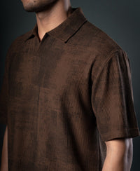 Brown Grunge Print T-Shirt