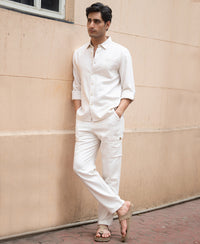 Beige Linen Structured Co-Ord Set