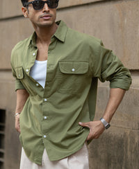 Green Double Pocket Lightweight Shirt 100% Cotton