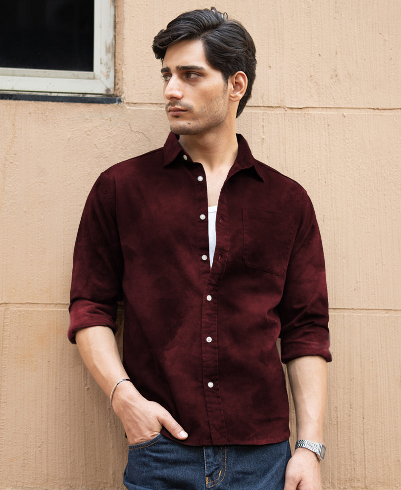 Wine Sprayed Shirt 100% Cotton