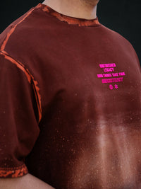 Brown Sprayed Graphic T-Shirt 100% Cotton