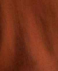 Rust Linen Blend Embroidered Shirt