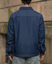 Indigo Denim Overshirt With Pockets 100% Cotton