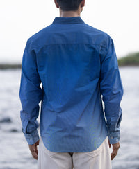 Dark Blue Ombre Stripe Shirt 100% Cotton