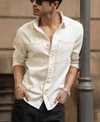 Off-White Structured Shirt With Pockets 100% Cotton