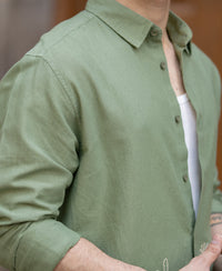 Green Embroidered Lightweight Shirt