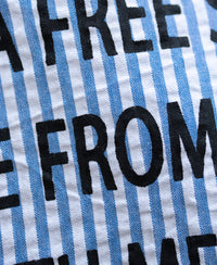 Blue Seersucker Printed Shirt 100% Cotton