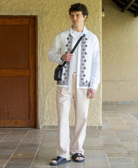 White Embroidered Shirt 100% Cotton