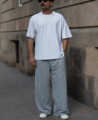 Grey Melange Baggy Trackpants