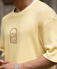 Yellow Structured Ombre T-Shirt