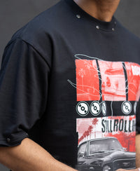 Black Graphic Stud T-Shirt 100% Cotton
