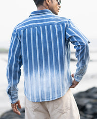 Denim Stripe Ombre Shirt 100% Cotton