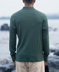 Green Regular Fit Full Sleeves T-Shirt 100% Cotton