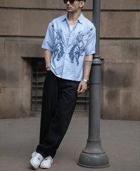 Blue Striped Print Shirt