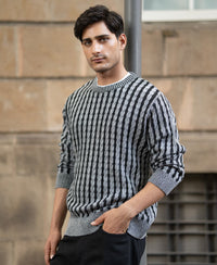 Grey And Black Cable Knit T-Shirt