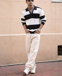 Black And White Knit T-Shirt 100% Cotton
