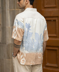Cream Floral Print Shirt 100% Cotton