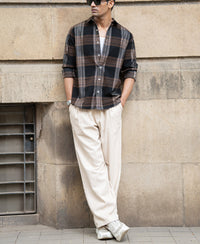 Brown Coudroy Checks Shirt
