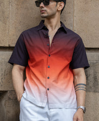 Dark Brick Ombre Shirt 100% Cotton