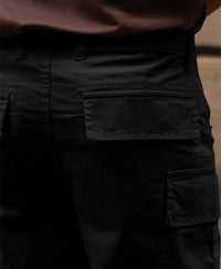 Black Cotton Cargo Trouser