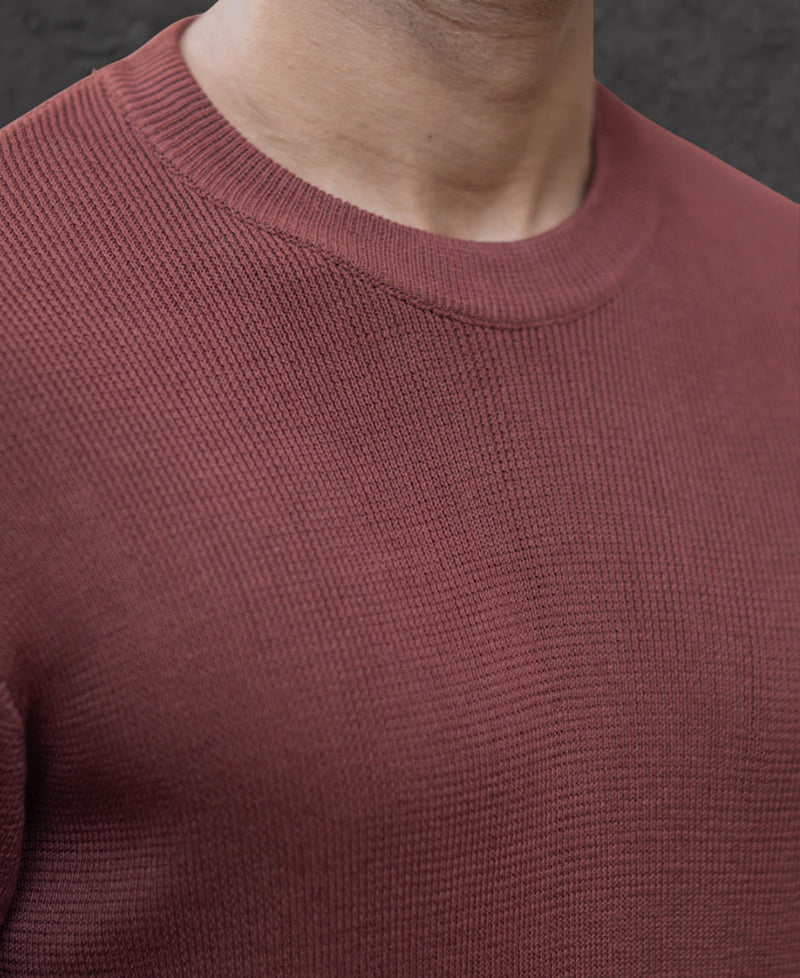 Rust Ombre Knit T-Shirt 100% Cotton
