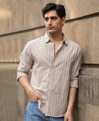 Tan Cottom Stripe Shirt