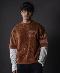 Brown Washed Graphic Oversized T-Shirt 100% Cotton