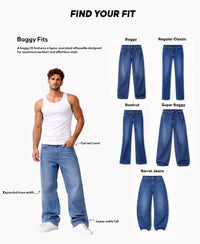 Tinted Dark Blue Baggy Jeans