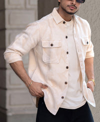 Off-White Double Pockets Regular Fit Full Sleeves Shirt