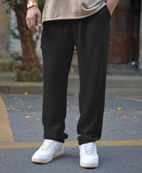 Black Corduroy Regular Fit Track Pant
