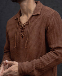 Brown Regular Fit Full Sleeves Shirt