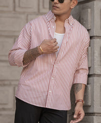 Rust Stripe Shirt 100% Cotton