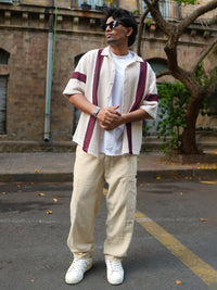 Off White Baggy Fit Linen Pants