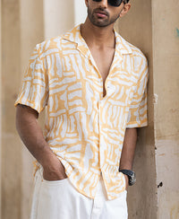 Amber Yellow Abstract Print Shirt